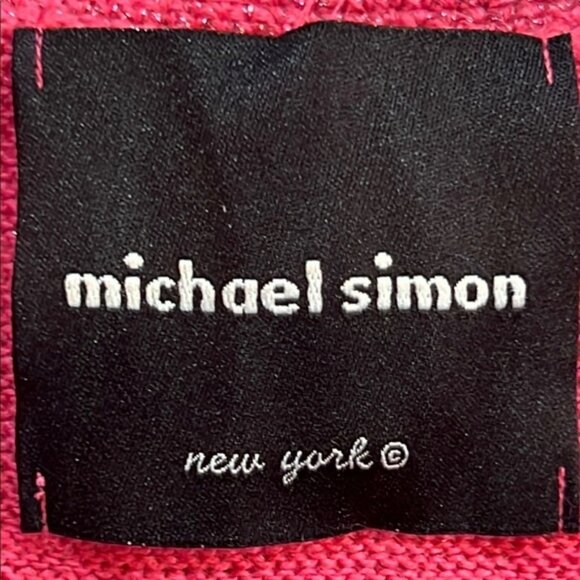 NWT Vtg Michael Simon Sweater M Ringmaster Rare Sample Sequin Beaded Pink Boho - Picture 9 of 9